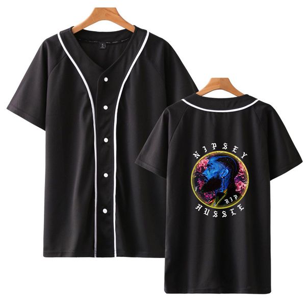 

2019 fashion print baseball t shirts nipsey hussle harajuku summer baseball uniform clothes short sleeve t shirts ing, White;black