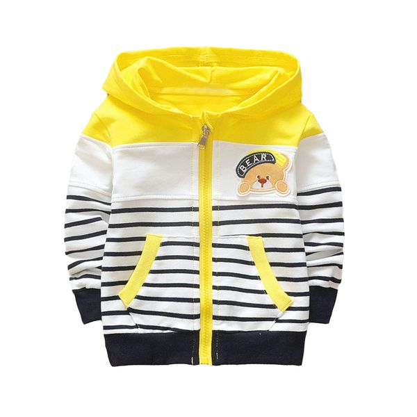 

new spring autumn baby clothes boys girls hoodie cotton stripe casual sweatshirt jacket for boys kids children sport hoodies, Black