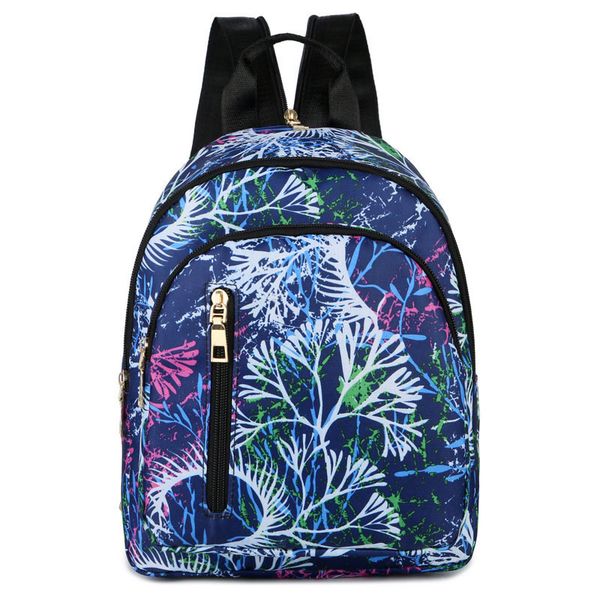

double zipper flower printing women small backpack purse casual women daypack female rucksack pack bag mochila feminina
