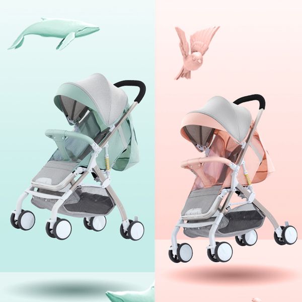 

fast shipping lightweight stroll portable travel baby stroller can sit and lying folding baby high landscape stroller