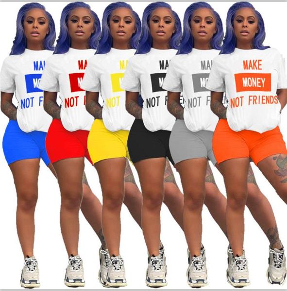 

women tracksui twomen clothes set leisure jogging outfits short sleeve t-shirt boducon shorts yoga suit plus size s-2xl women short sets, White