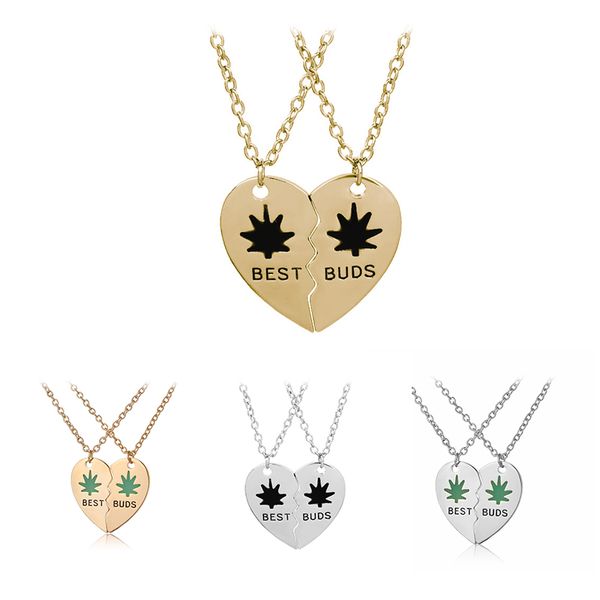 

personalized buds necklace 2 heart stitching friend necklace friendship gift jewelry, Silver