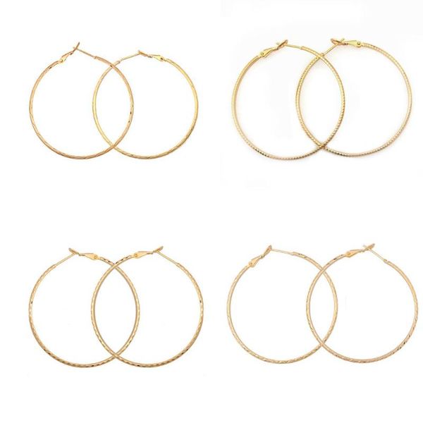 

personality 50mm 60mm 70mm trendy round circle earring gold small big circle hoop earrings for women steampunk round earring, Golden;silver