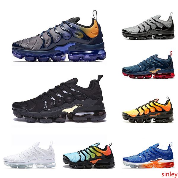 

новые tn plus мужчины женщины кроссовки тройной белый черный золотой виноградный hyper blue orange мужские кроссовки спорт размер 36-47