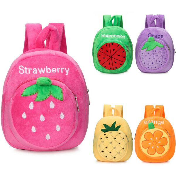 

toddler boys girls kids cartoon fruit backpack rucksack plush school bag bookbag
