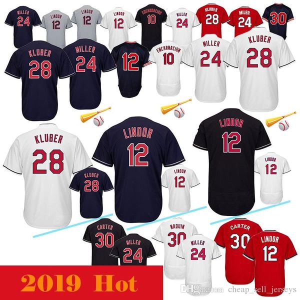 

30 Carter Corey 10 Encarnacion jerseys Joe 28 Kluber baseball jersey