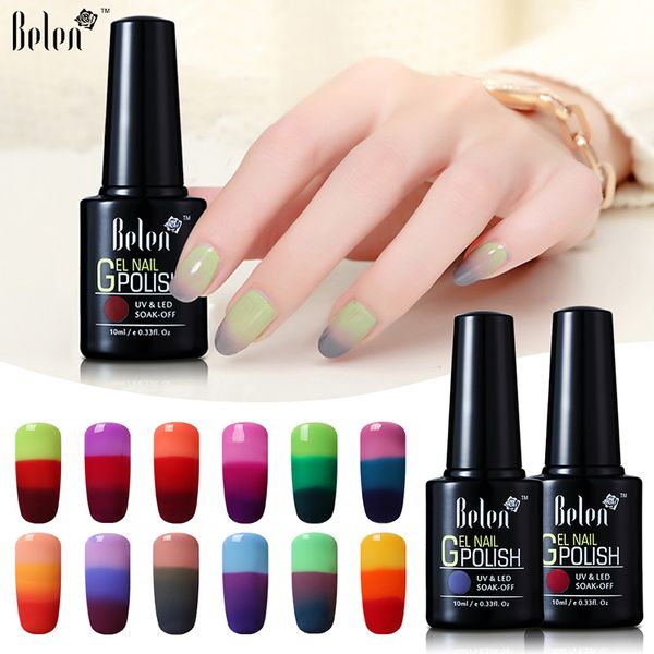 

belen semi permanente 3 in 1 temperature change uv gel polish 32 colors base thermal manicure nail art gel varnish