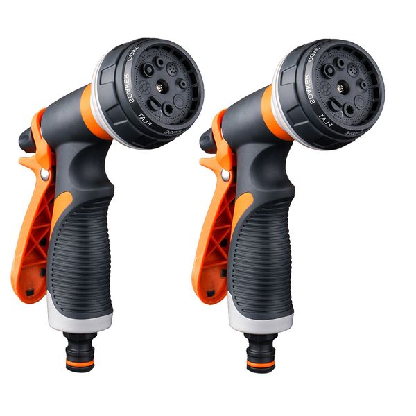 

garden hose nozzle watering spray high pressure water sprinkler with 8 patterns garden oscillating sprinkler on metal step spike