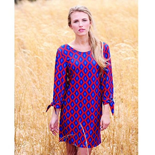 

mud pie womens anderson dress geometric dot print, red navy, Black;gray