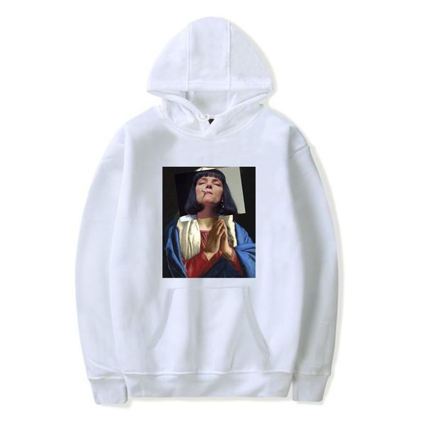 

funny cartoon print virgin mary men's sweatshirt streetwear hoody hip hop fashion printed harajuku casual hoodies men diy2wy15, Black