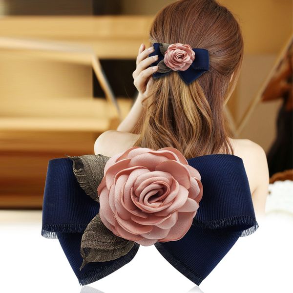 

i-remiel fashion floral floral hairpin spring clip hairband korean jewelry bow tie women horsetail hair bow accessories