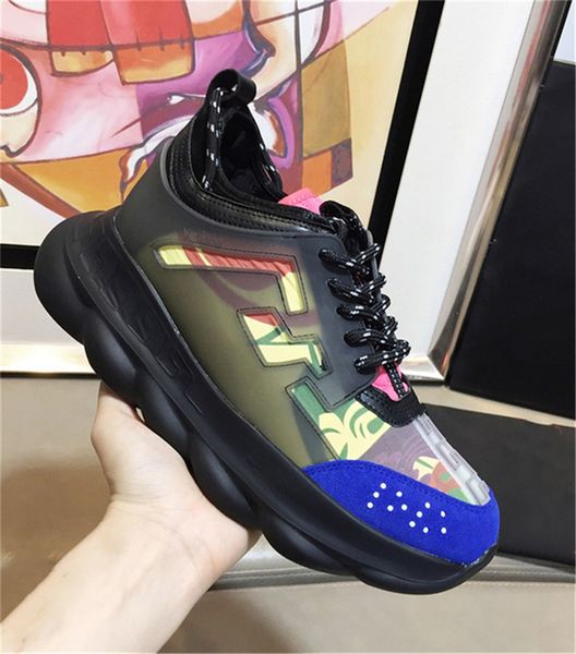 

Высокое качество A8Versace Chain Reaction 2 Chainz Красный Мужчины Женщины Повседневная обувь А
