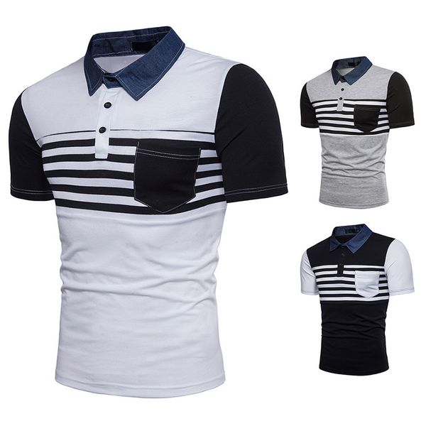 

2020 luxury fashion mens designer polo shirts men polo shirt t shirts man stripe color matching short sleeve tshirt men's cloth, White;black