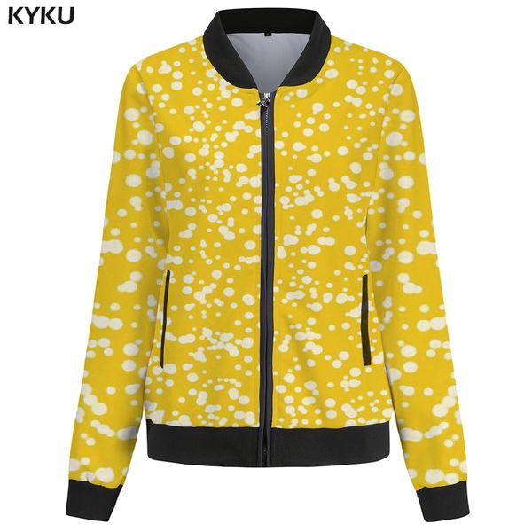 

kyku jacket women white 3d jacket bomber graffiti print jackets coat abstract slim gothic womens clothing casual new, Black;brown