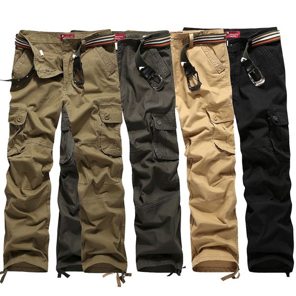 

new camo men's cotton outdoor sport army combat tactical multi-pocket pants men hiking climbing casual cargo trousers working pants, Black;green