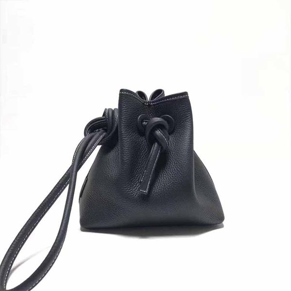 

lansuxian new genuine leather shoulder bag design hand bucket bag wallet women