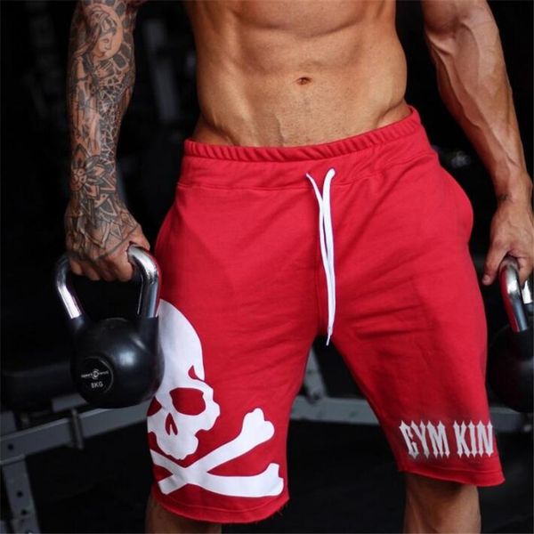 

новые черепа бег шорты мужчины jogger quick dry фитнес бодибилдинг спортивные штаны тренажерный зал спортивные шорты crossfit мужчины тренир, White;black