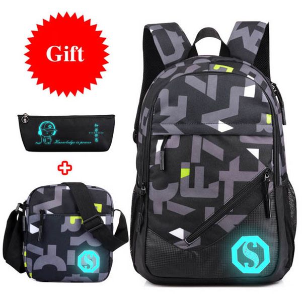 

oxford backpack 3 pcs/set boys high school backpacks schoolbag for teenagers boy student book bag girls satchel school bags