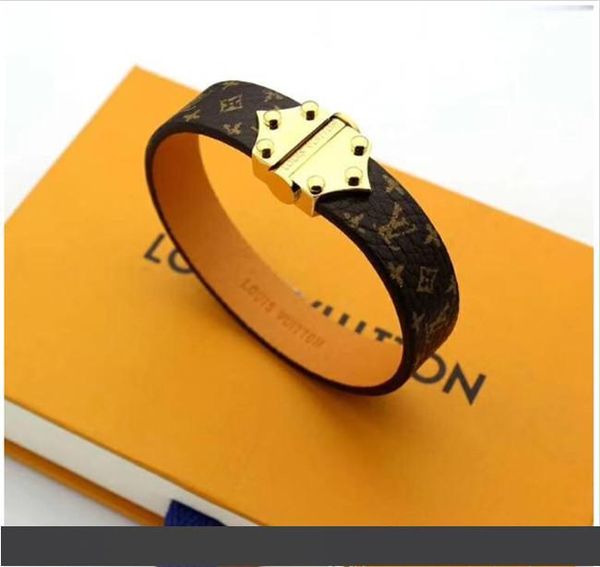

bangles rivet 316 l titanium stainless steel with genuine leather bracelets fashion jewelry for women bracelet gift ps7225, Golden;silver