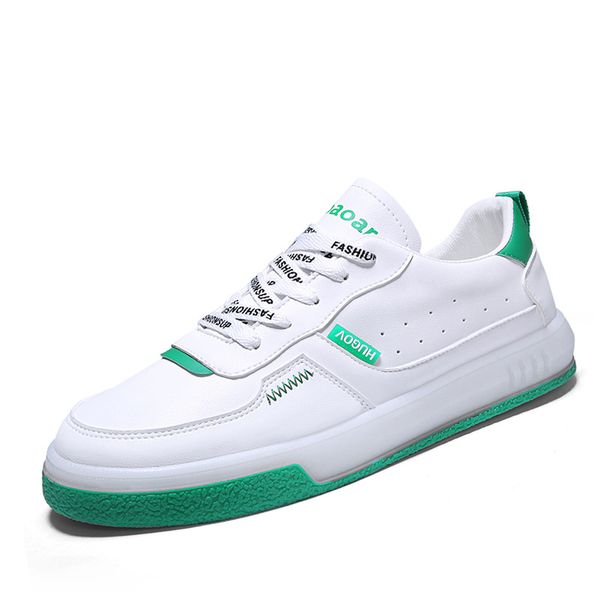 

2020 men fashion solid leather business sport flat round toe casual shoes men's casual shoes fashion summer men, Black