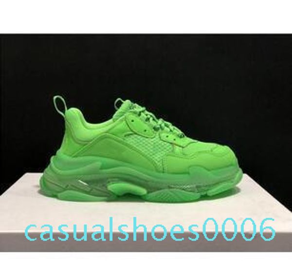 

platform casual shoes men green triple s sneakers women leather casual shoes low lace-up casual flat shoes red bottoms kanye clear c06, Black