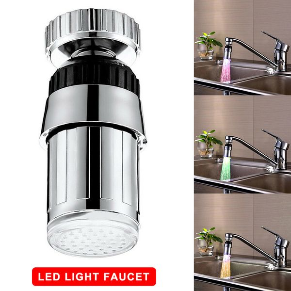 

water tap luminous led temperature sensor light angle adjustable faucet lsk99