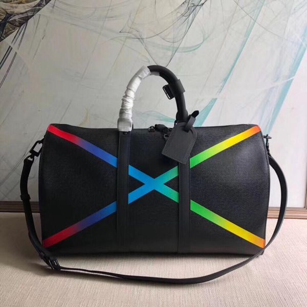 

new style mens designer travel luggage bag men totes keepall leather handbag duffle bag brand fashion female designer bag