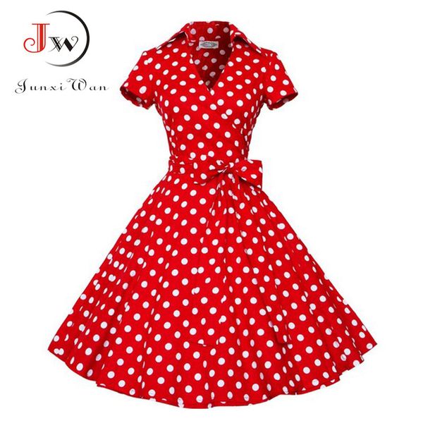 

audrey hepburn summer dress women polka dot vintage swing robe rockabilly housewife retro 50s pinup dresses vestidos, Black;gray