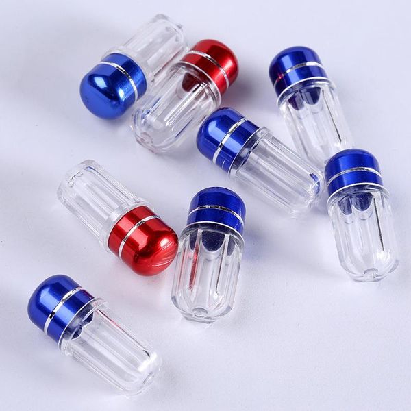

2ml mini clear plasitc bottle with metal cap small 1pcs box case tube container