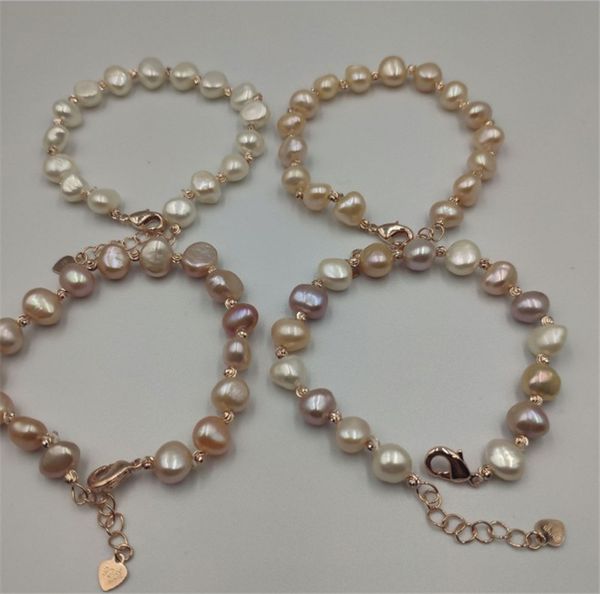 

новая мода нерегулярные природные пресноводные жемчужные браслеты для женщин девушки женские невесты свадебные браслеты 8-9 мм размер, Black