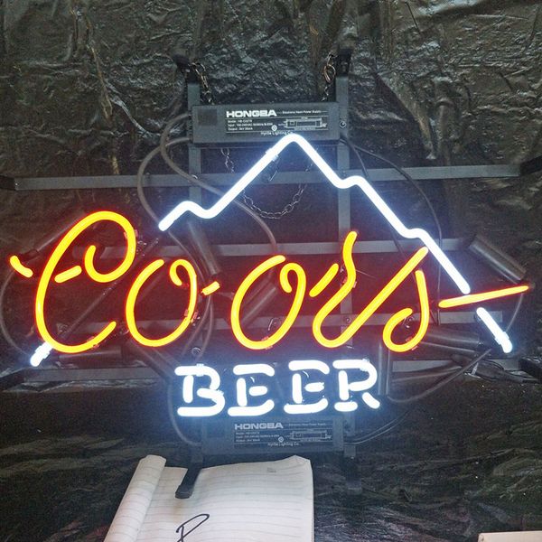 

coors пиво led неоновая вывеска пользовательские открытый бар дисплей клуб развлечения украшения стекло неоновая лампа свет металлический ка