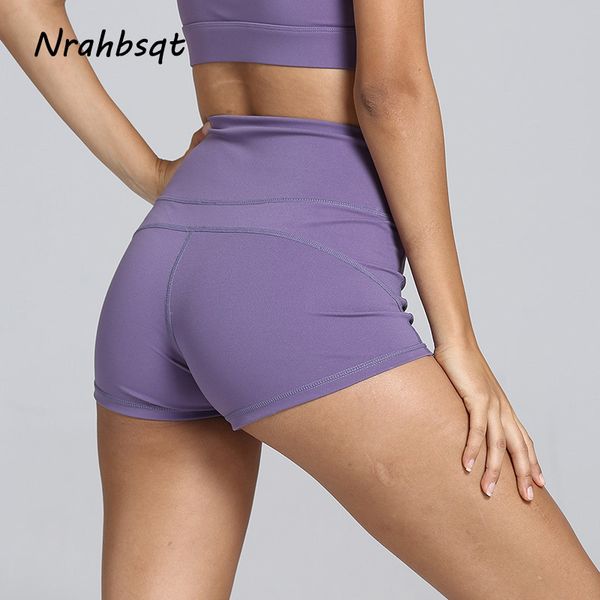 

nrahbsqt summer quick dry gym shorts women high waist solid color tight yoga shorts women running short pants femme yd016, White;red