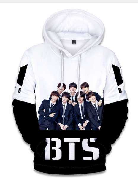 

новые горячие моды bts kpop толстовки 3d печати одежда женщины / мужчины унисекс смешные 3d толстовки повседневная пуловеры топы смешные 3d, Black