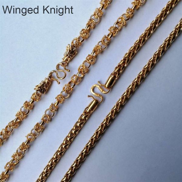 

dragon style men choker necklace birthday gift for boyfriend copper pure gold color, Silver