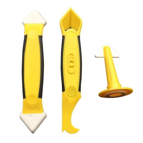 

1 set 3pcs home sealing cleaning tool rubber caulk blade kitchen sealant remove glass glue angle scraper shovel seamless joints