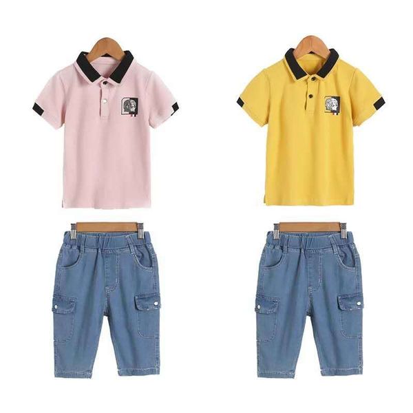 

2019 summer boys clothes sport suit set fashion casual short sleeve children's clothing set 2 pieces t-shirt + pants, White