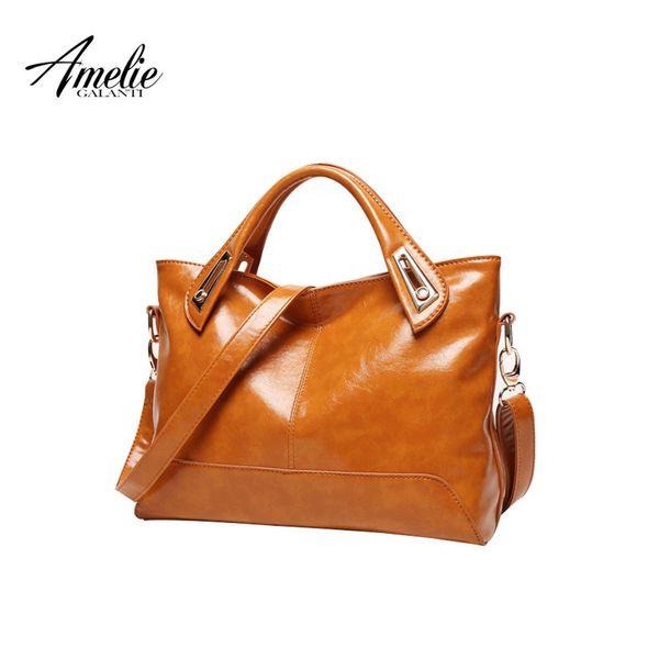 

amelie galanti crossbody bags for women 2019 new fashion simple women's bag oil wax leather women's shoulder messenger bag