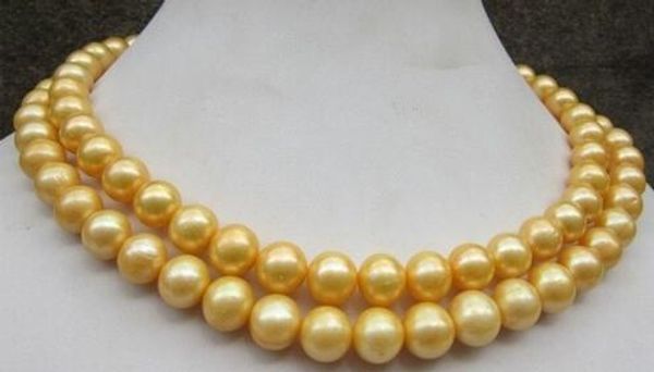 

large 10-11mm genuine gold south sea pearl necklace 32 inch clasp, Silver