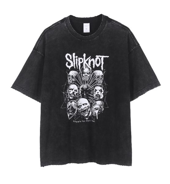 

mens t shirts retro printing oversize damaged vintage tee retro loose fashion high street short sleeve casual, White;black