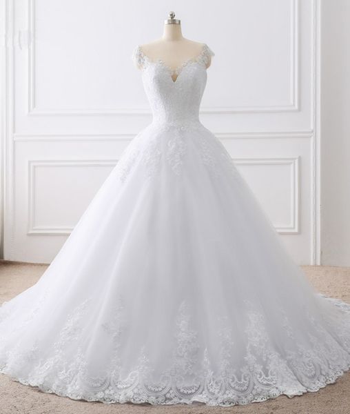 

Real Ball Gown Wedding Dresses Lace Appliques Bridal Gowns Vestido De Brides Princess Beach Wedding Dress Bridal Gowns