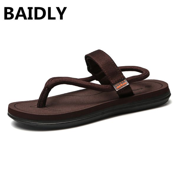 

baidly summer cool men slippers sandals beach slippers comfortable fashion men water shoes plus size, Black