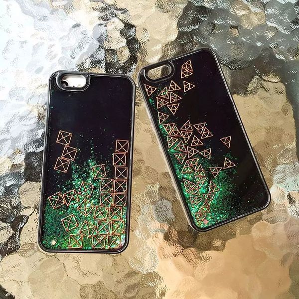

new luxury designer soft side playable russian black square triangle glitter quicksand cover for iphone 11 pro max x xs xr 8 7 6s plus