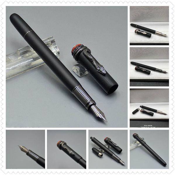 

luxury 1912 matte black snake clip fountain pen fine office stationery fashion 4810 calligraphy ink pens for festival gift