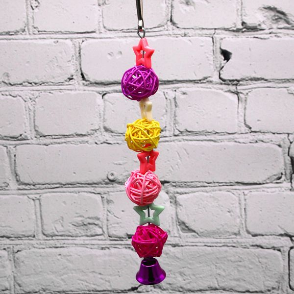 

parrot gnaw toys bird toys colour sepaktakraw five-pointed star string