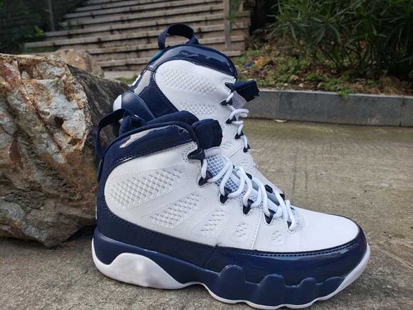 

9 unc mens basketball shoes 9s white university blue midnight navy sports sneakers 9s bred outdoor athletics ment