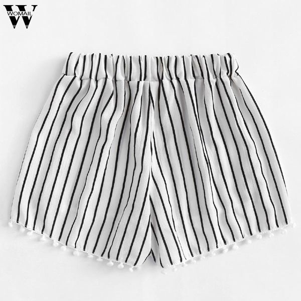 

женские сексуальные шорты полосатый печати середины талии свободные шорты эластичные талии брюки рингера лето повседневная твердые горячие п, White;black