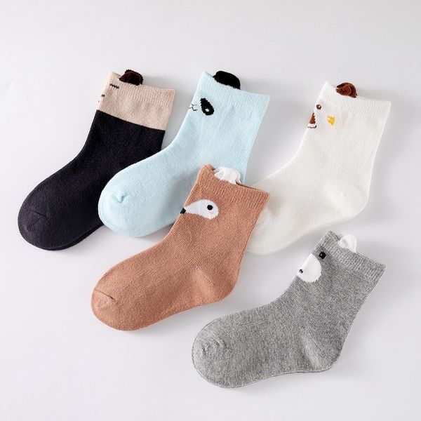 

5 пар хлопок мальчики девочки симпатичный мультфильм pattern носки детский детский новизна дизайн для осени, Pink;yellow