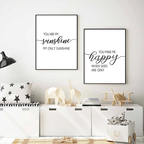 

you are my sunshine сладкие letters детские холст картина стены искусства плакаты и постеры картины для детской комнаты украшения дома
