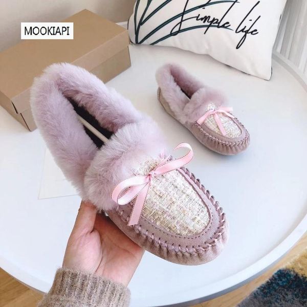 

2019 chinese brand women's snow boots, 100% natural wool, the latest short tube lace up bread shoes, delivery, Black