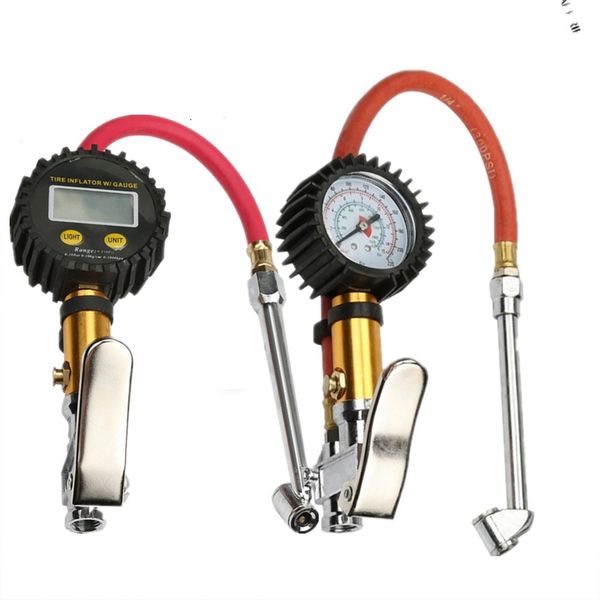 

digital car air tire gauge inflator meter pressure manometer with pvc pipe hose for air compressor for charging car truck suv